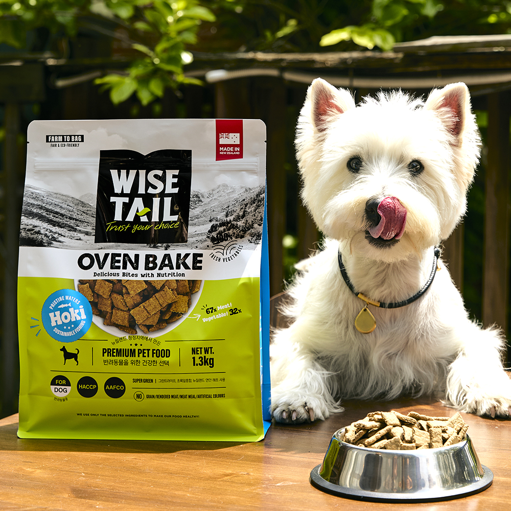 와이즈테일 오븐베이크 노견 사료 말티푸 미니비숑 눈물사료 독 호키 1.3kg