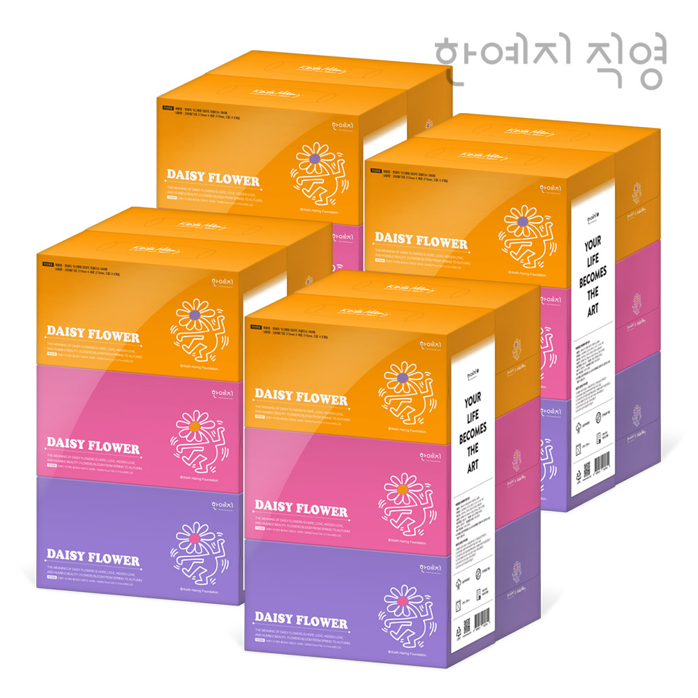 키스해링 데이지 미용티슈 6입 280매, 4개