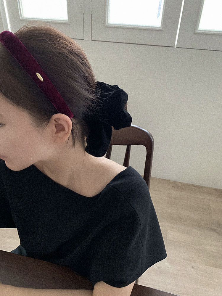 [자체제작] 벨라 벨벳 헤드밴드 - 골드라벨 여성 볼륨 무지 도톰 고급헤어밴드 귀안아픈머리띠 - 상세 이미지 2