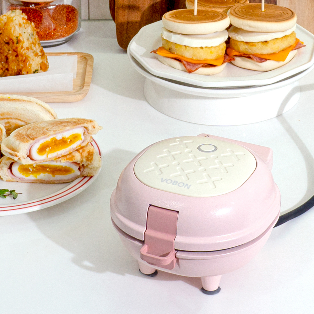 보본 키즈 와플 기계 포켓 미니 샌드위치 메이커 크로플 누룽지 만들기 VB-SM301P