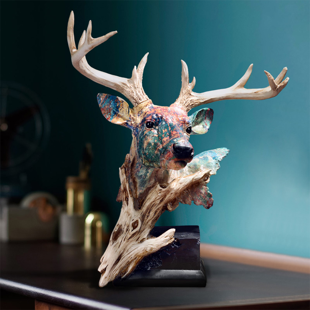 사슴머리 장식 인테리어 거실 트로피 동물 카페 현관 - 상품 이미지