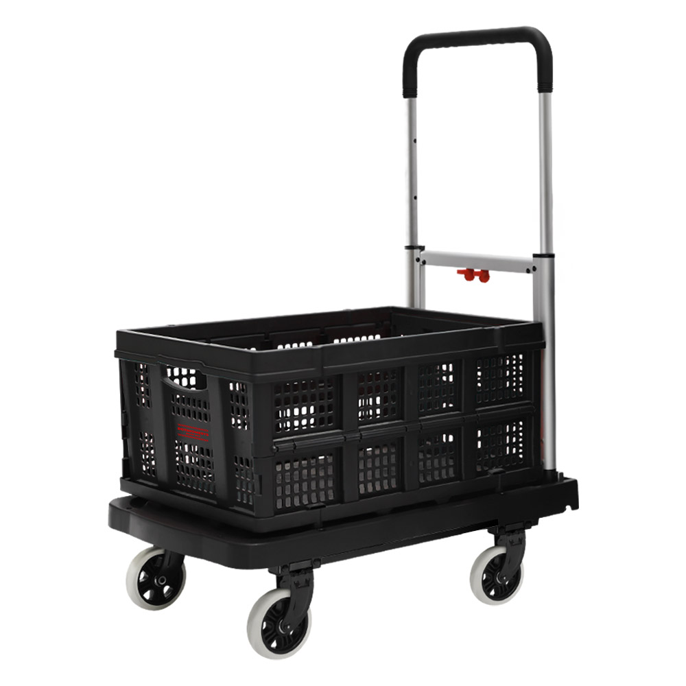 로티홈시스 플랫폼 접이식 카트 일반형 실버 4바퀴 쇼핑 마트 핸드 손수레 FW-99F