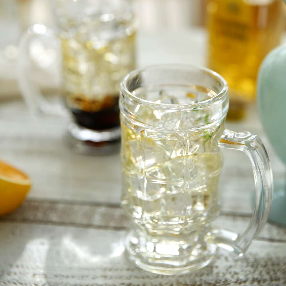 홈카페 맥주 물컵 손잡이 하이볼잔 380ml 2P - 상세 이미지 5