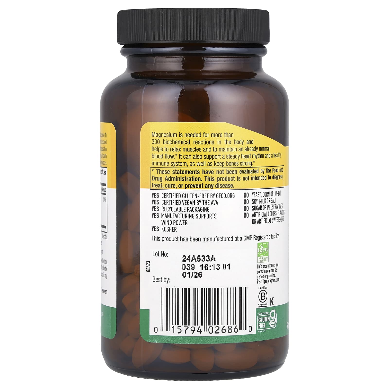 컨트리라이프 킬레이트 마그네슘 250mg 180정, 3개 - 상세 이미지 3