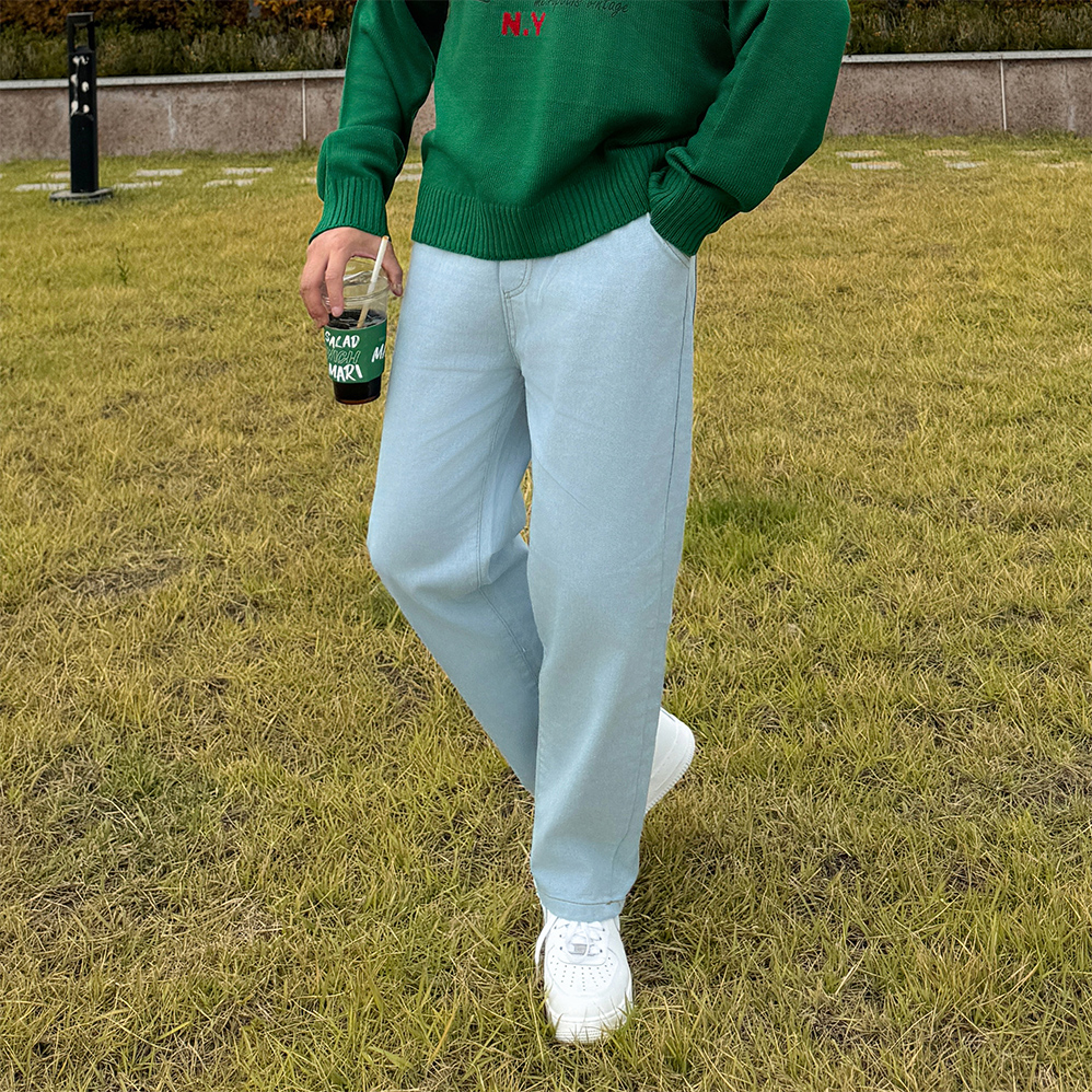 1+1 흑청바지 남성밴딩청바지 남자블랙진 - 상품 이미지