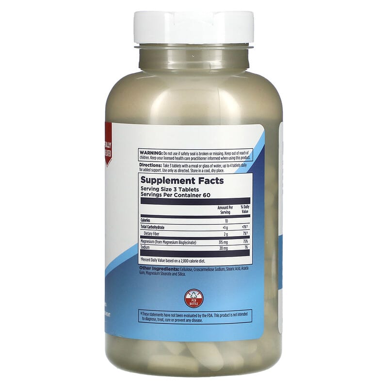 칼 KAL 킬레이트 마그네슘 비스글리시네이트 315mg 180정, 1개 - 상세 이미지 2