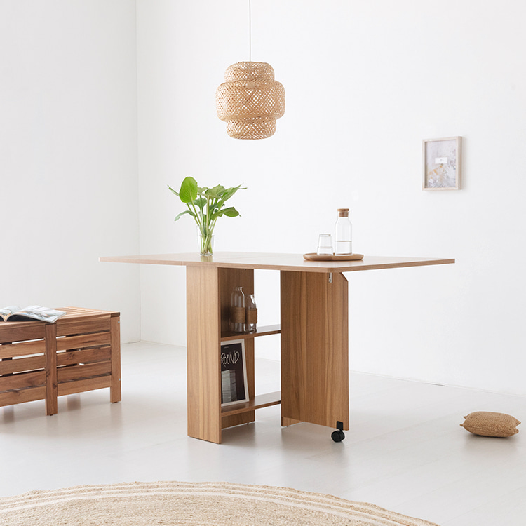 원룸 공간활용 식탁 미니 접이식 확장형식탁 1400