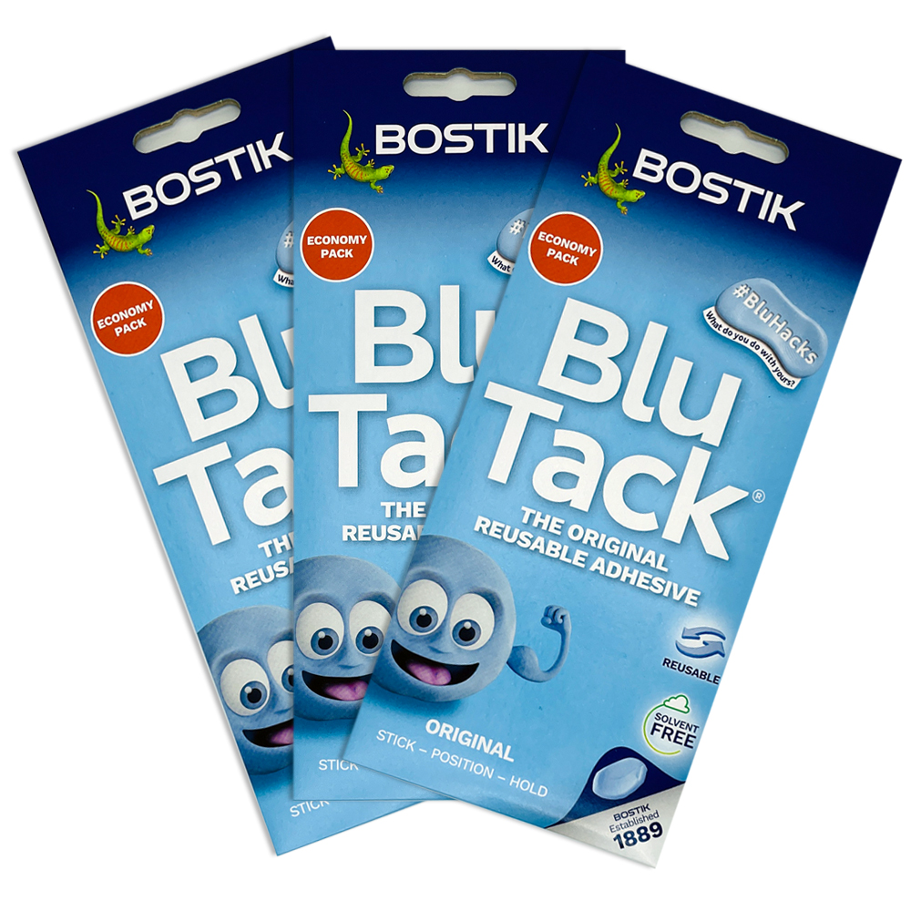 블루택 오리지널 90g 3개 보스틱코리아 정식수입품 재사용 점착제 블루텍 이미지 1
