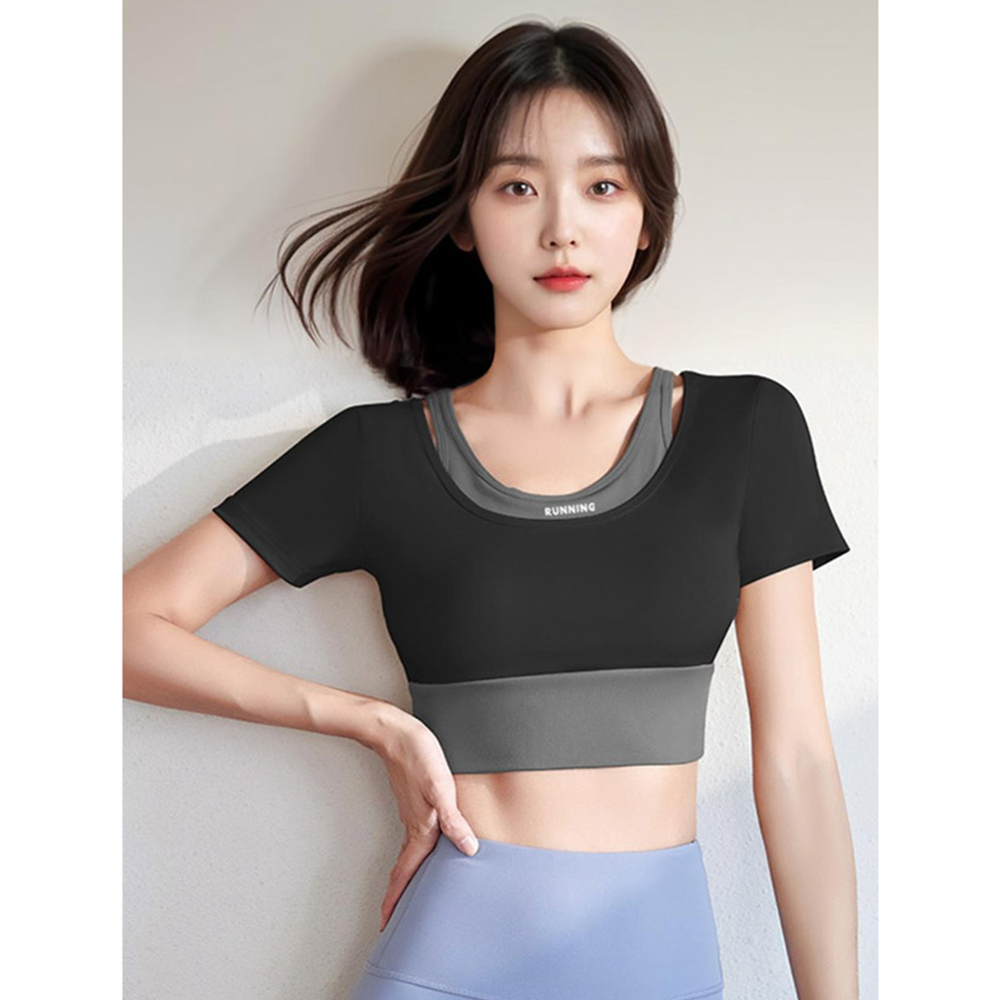 캡내장운동복 브라티 티셔츠 필라테스 요가복 복장 브라탑 세트 - 상세 이미지 3