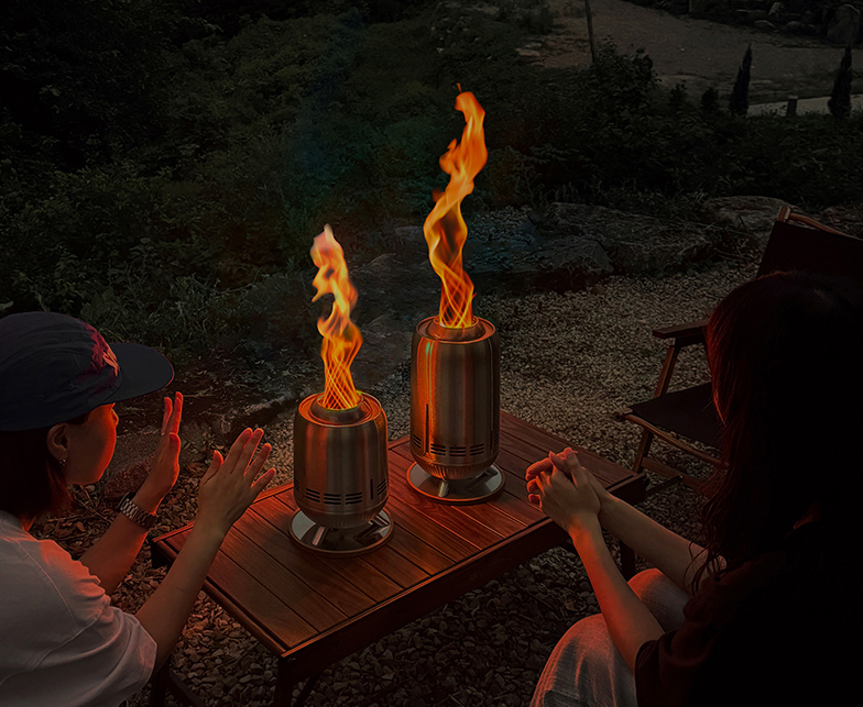 꾸버스 토네이도 화로대 캠핑 이중연소 불멍 화로 바베큐그릴 M