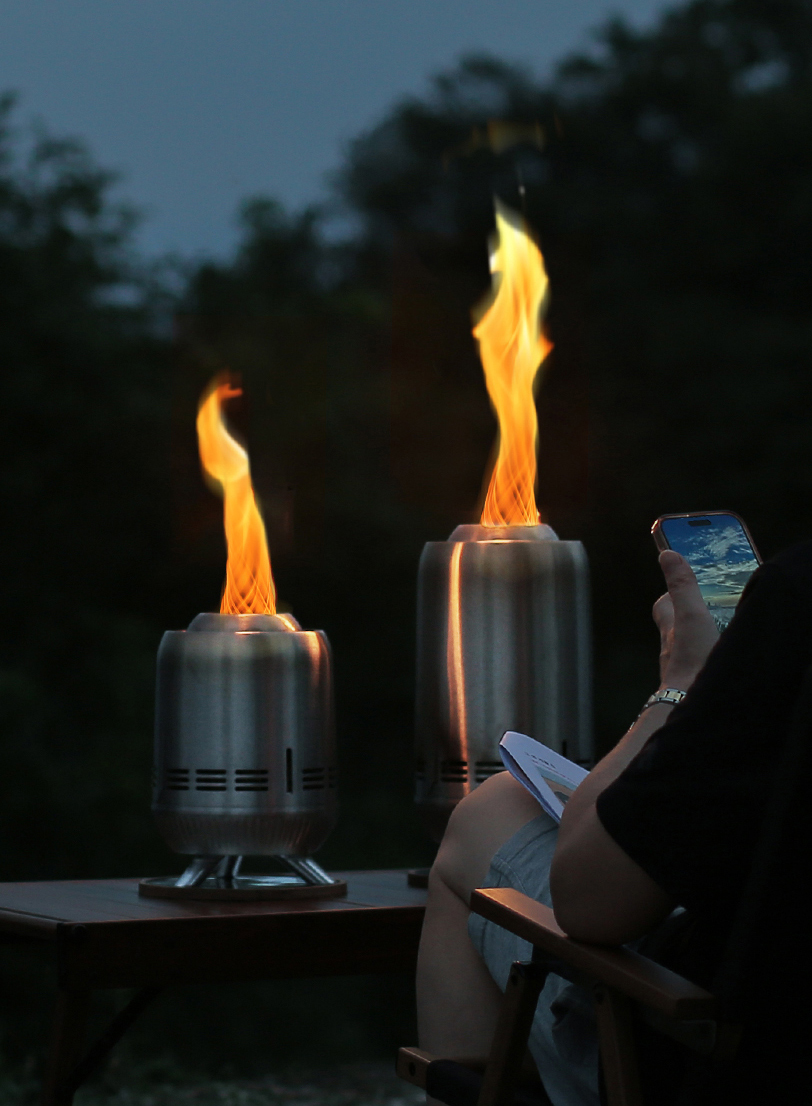 꾸버스 토네이도 화로대 캠핑 이중연소 불멍 화로 바베큐그릴 M