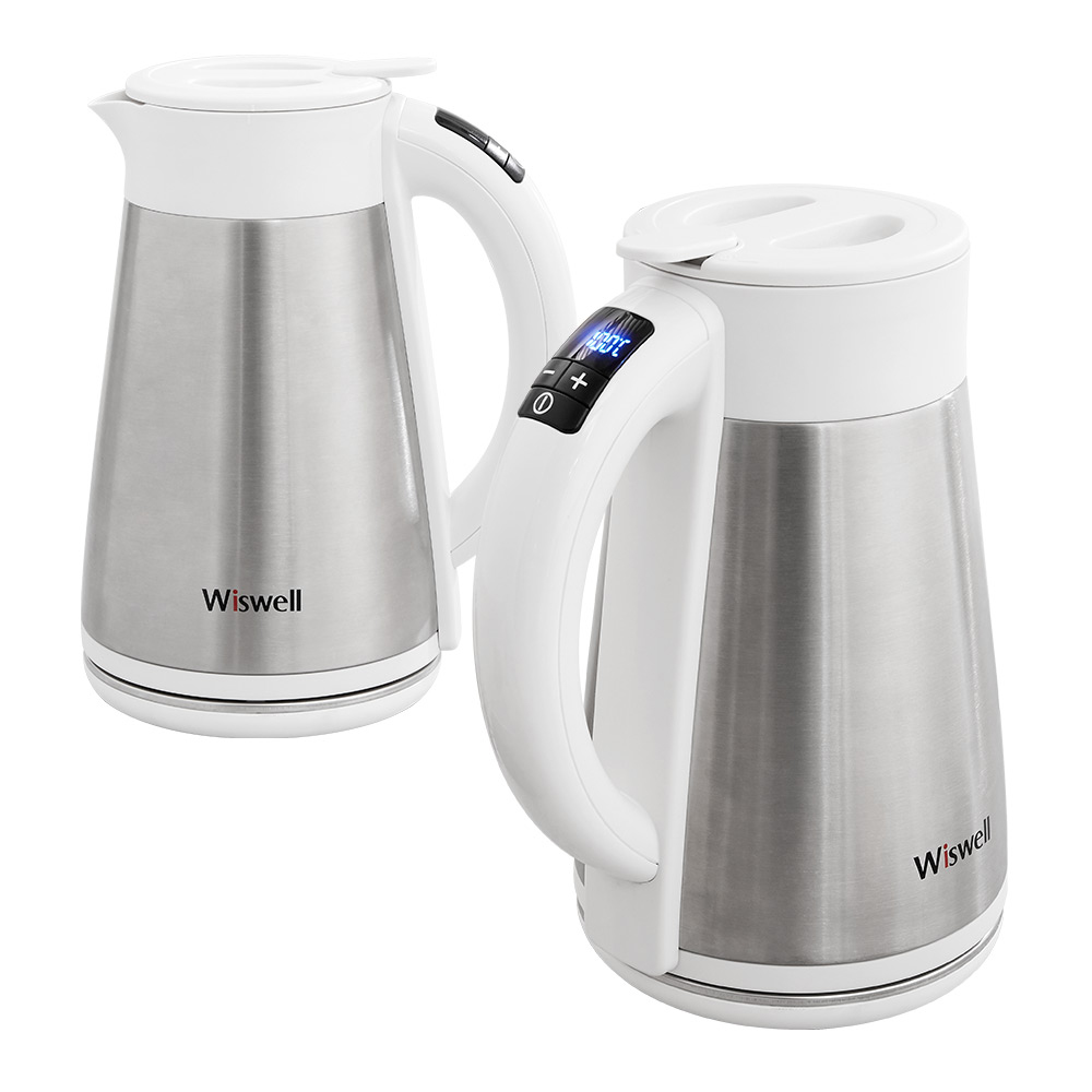 위즈웰 온도조절 스텐 무선 전기 포트 티 커피 보온 분유 주전자 1.5L WK4005