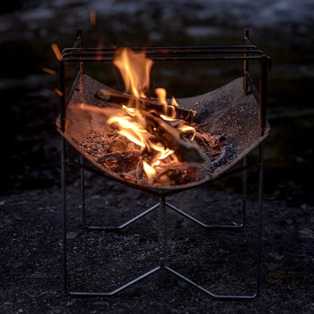숯받침화로 소형 1인 커플 직화구이 캠핑 화롯대 사각