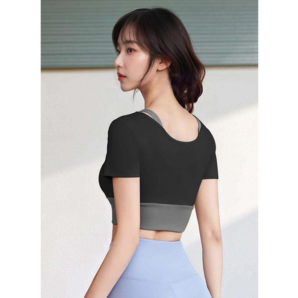 캡내장운동복 브라티 티셔츠 필라테스 요가복 복장 브라탑 세트 - 상세 이미지 4