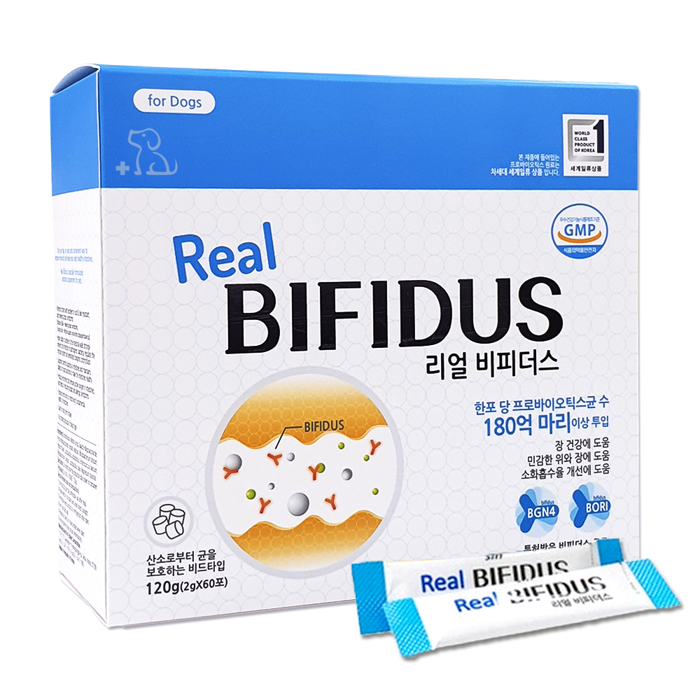 리얼비피더스 강아지 유산균 60+10포 - 상품 이미지