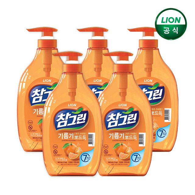참그린 기름기 뽀드득 1kg 펌프 x 5개 / 주방세제 - 상품 이미지