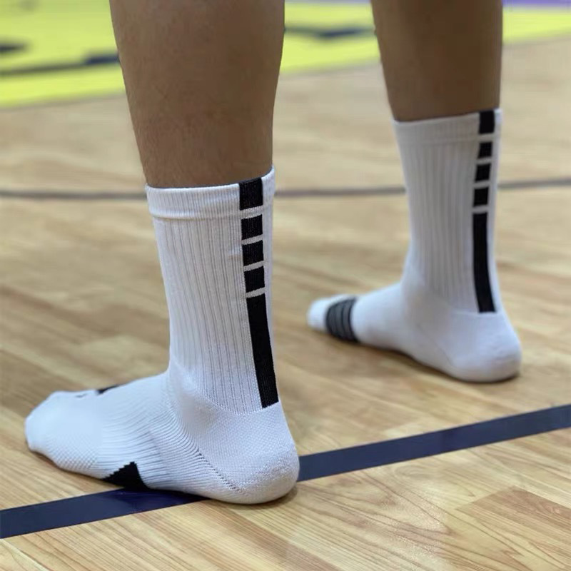 YS 드라이핏 남성 스포츠 운동 NBA 양말 쿠션 장목 엘리트 크루 삭스 러닝 양말 - 상품 이미지