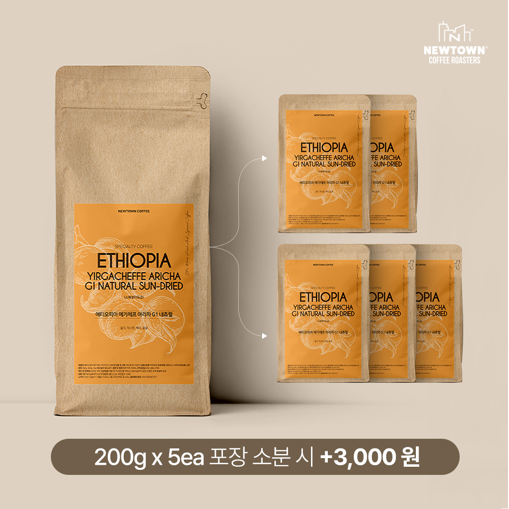 에티오피아 아리차 1kg 원두 G1 내츄럴 꽃향 홀빈 분쇄 - 상세 이미지 3