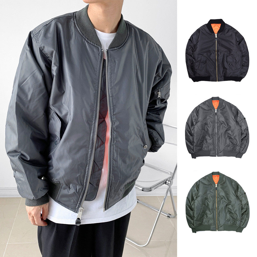 로스코 MA-1 빅사이즈 항공점퍼 봄버 마원 오버핏 블루종