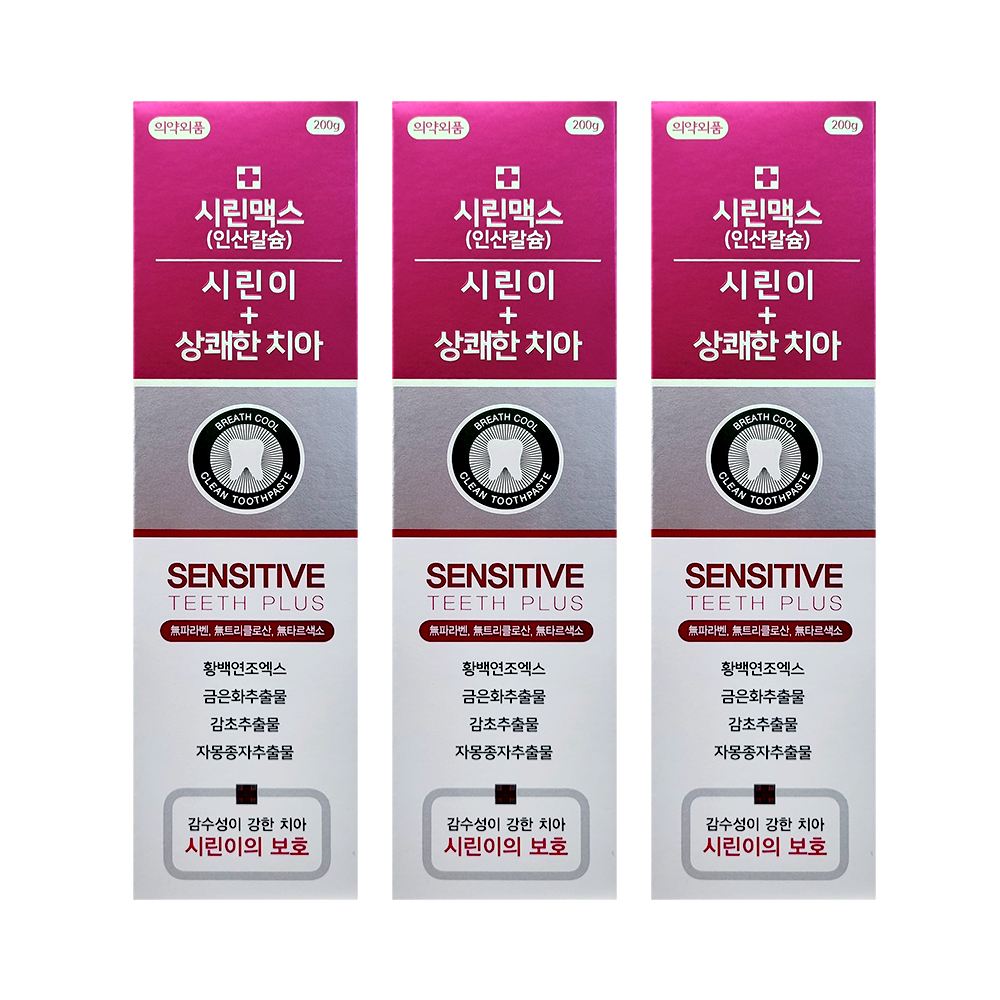 시린맥스치약 시린이 상쾌한치아 200g, 3개 - 상품 이미지