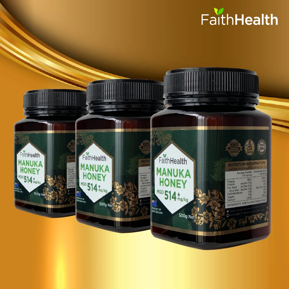 마누카꿀 뉴질랜드 페이스헬스 Manuka 꿀 MGO520+/UMF15+동일/500g/3개