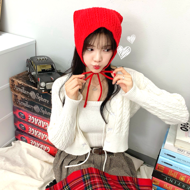 바라클라바 니트머플러 넥워머 목토시 후드머플러 니트모자 헤어커치프 보넷 겨울두건 - 상품 이미지