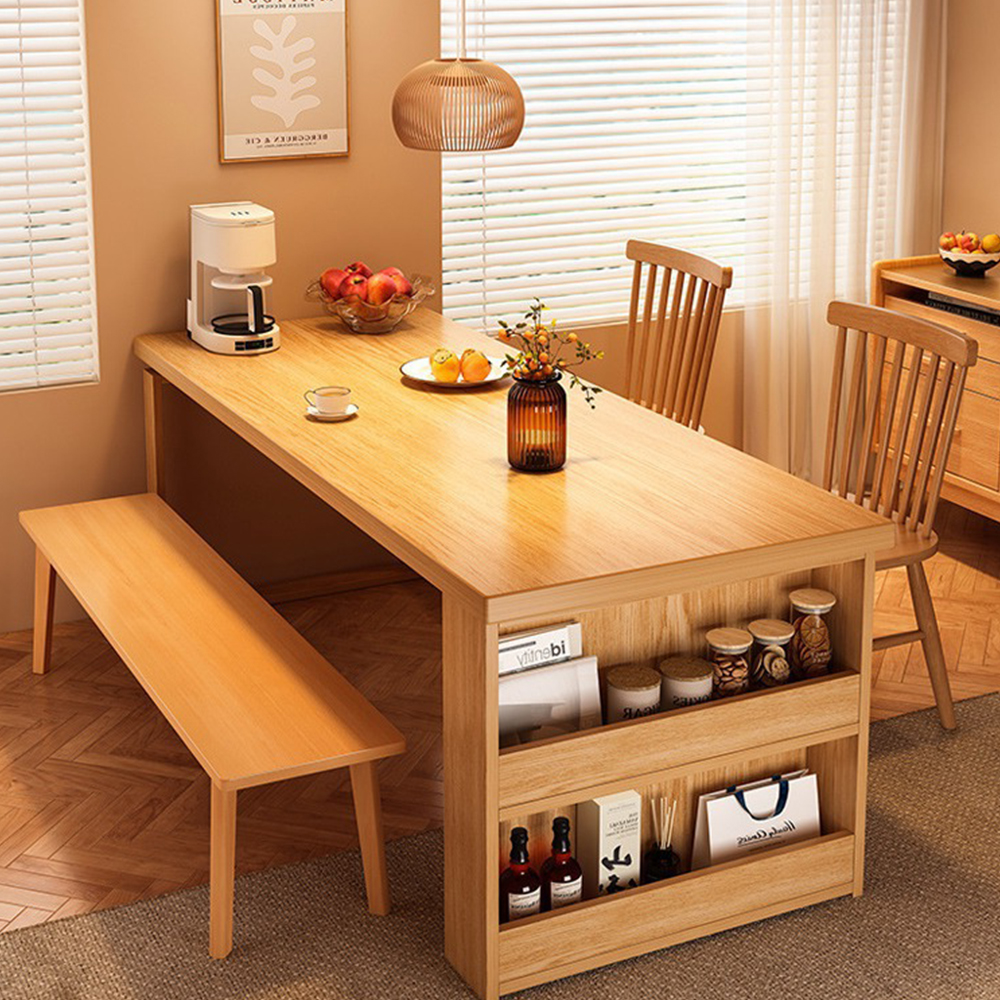 공간녹백 거실 식탁 4인용 원목 사각 탁자 4인 테이블