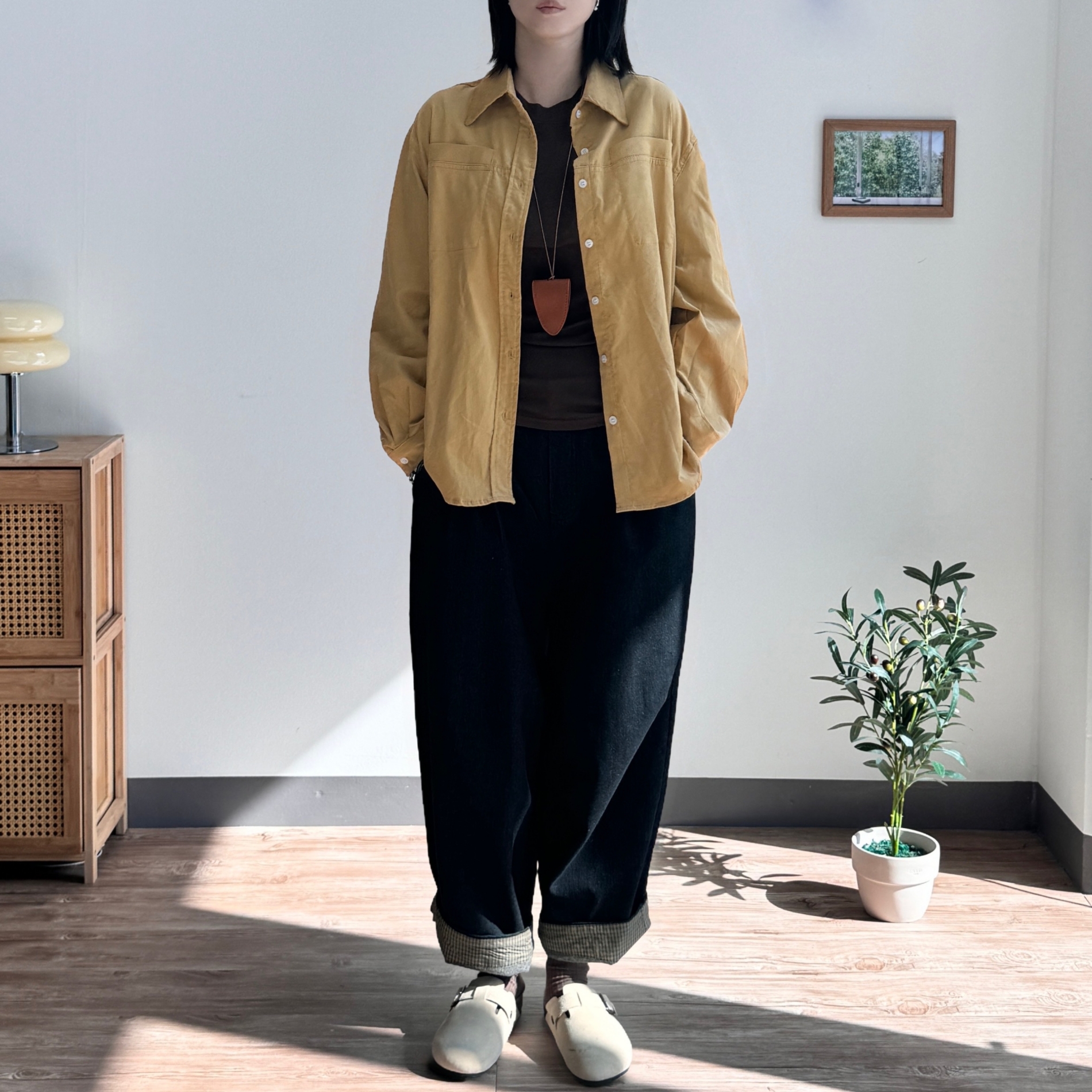 코듀로이셔츠 가을겨울 루즈핏 골덴남방 셔켓 - 상세 이미지 2