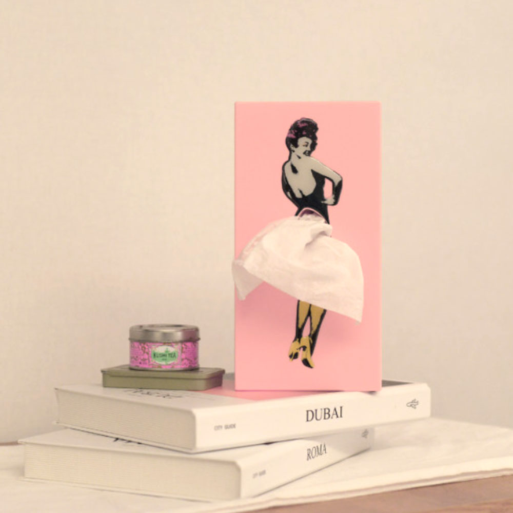 티슈업걸 티슈케이스 커버 각티슈케이스 디자인 휴지케이스 옐로우