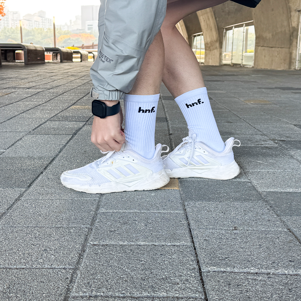 HNF 크루삭스 2켤레세트 스포츠 양말 두꺼운 장목 러닝 마라톤 테니스 배드민턴 - 메인 이미지