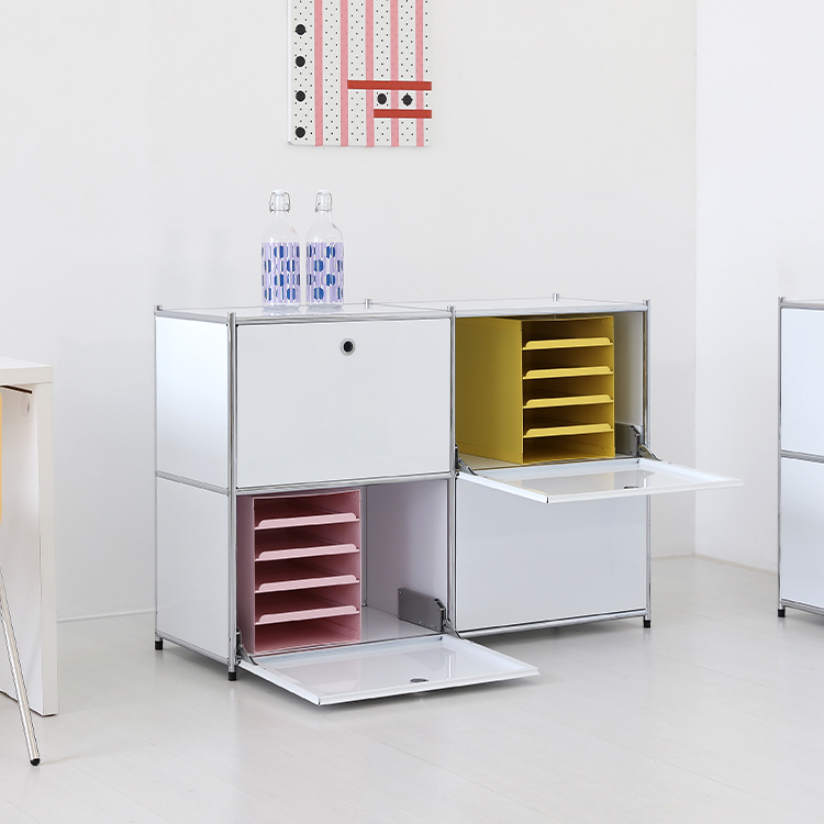 심플리 2x2 수납장 4문 BC606 1180x400x850mm, 2단, 퓨어화이트 3220.9677 - 상세 이미지 5