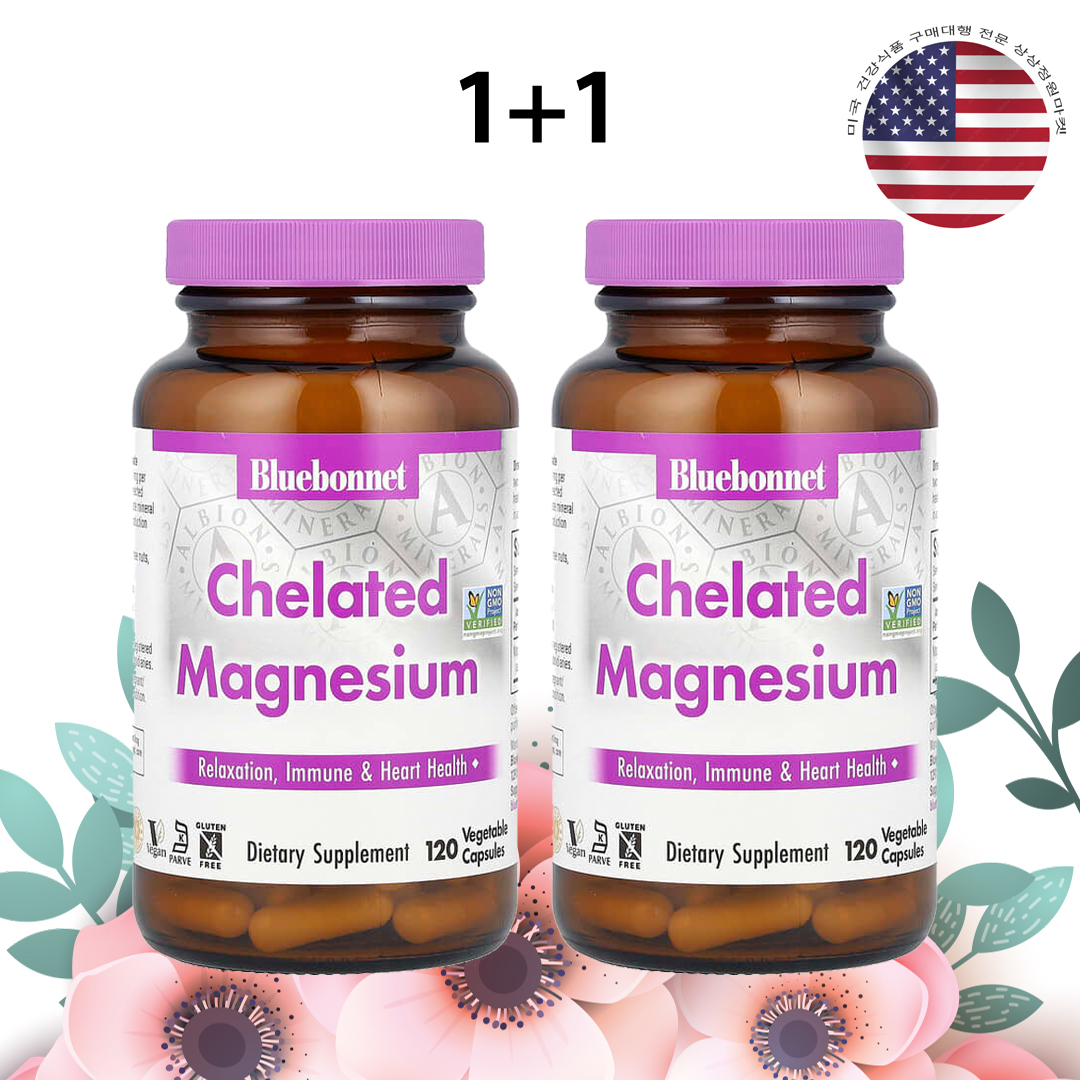 블루보넷 킬레이트 마그네슘 200mg 120캡슐, 2개 - 상품 이미지