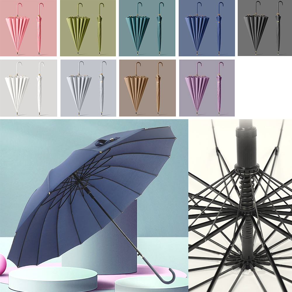 파스텔 암막 장우산 접이식 2단 자동 빅사이즈 심플 가림막