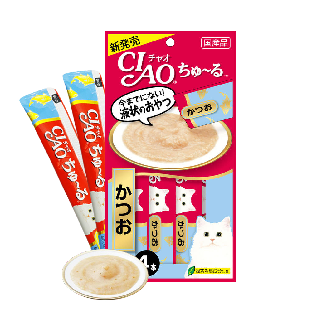 이나바 챠오 츄르 고양이 츄르 간식 SC-72 가다랑어, 56g, 1개