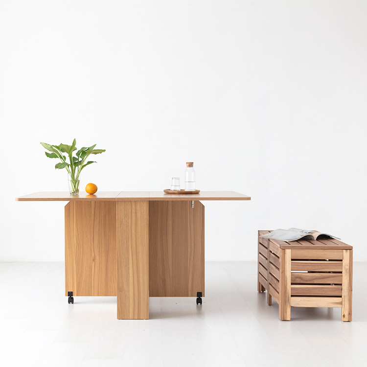 원룸 공간활용 식탁 미니 접이식 확장형식탁 1400