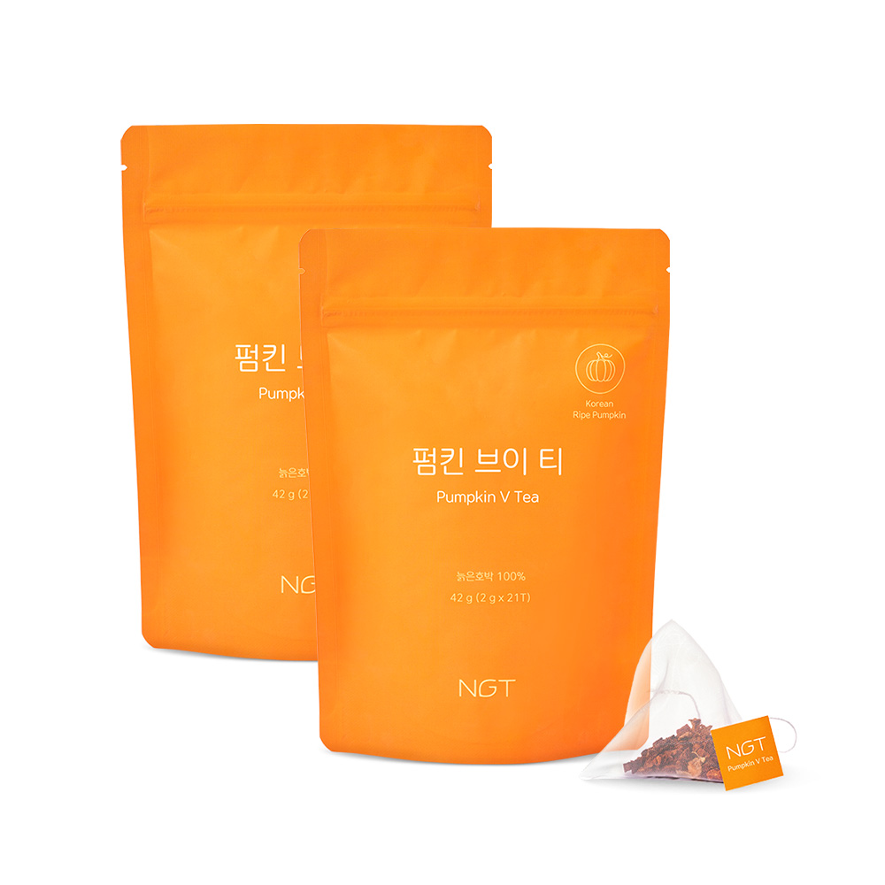 NGT 네츄럴굿띵스 펌킨브이티 물 붓기만 하면 호박차 21개입, 2개 - 상품 이미지