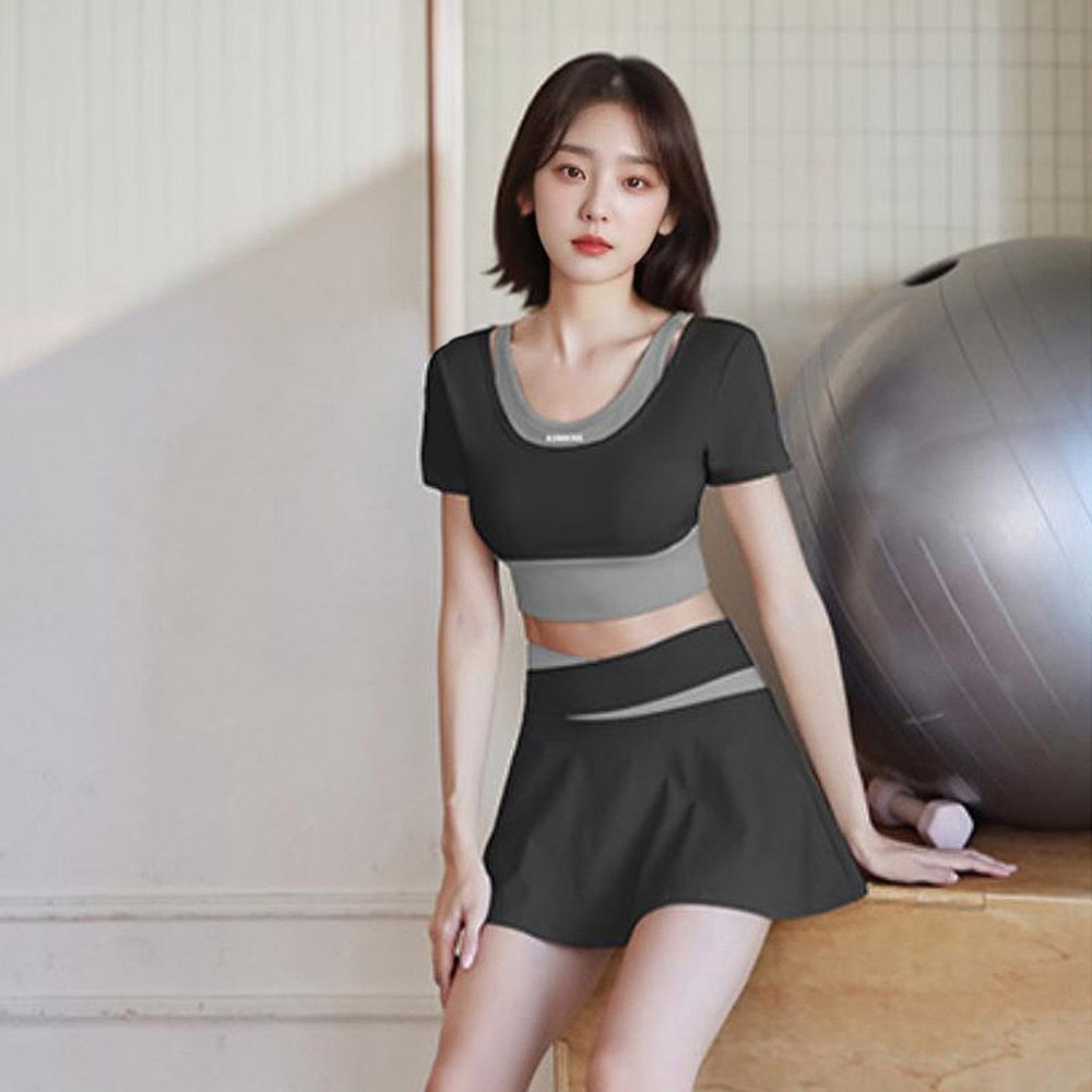 캡내장운동복 브라티 티셔츠 필라테스 요가복 복장 브라탑 세트 - 상세 이미지 2