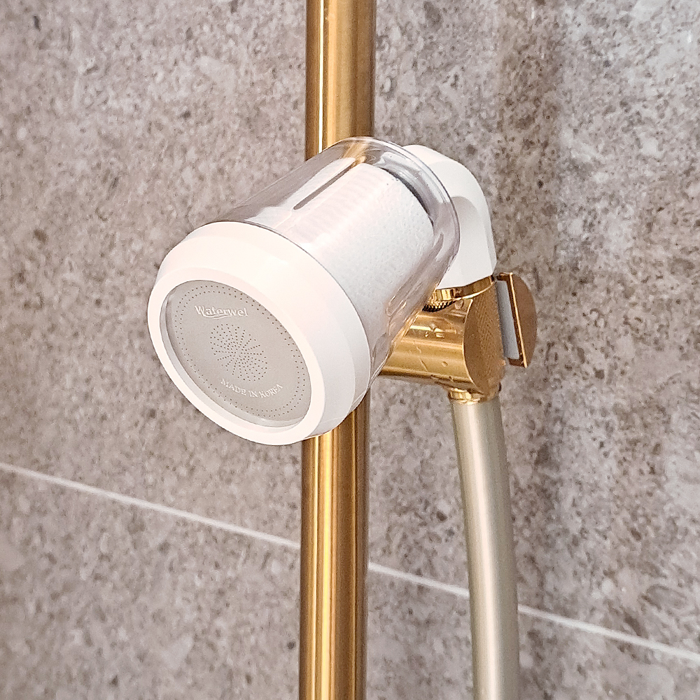 워터웰 여행용 고급 ACF복합 필터 샤워기 헤드 워터체인저 해외여행 유럽 베트남 태국