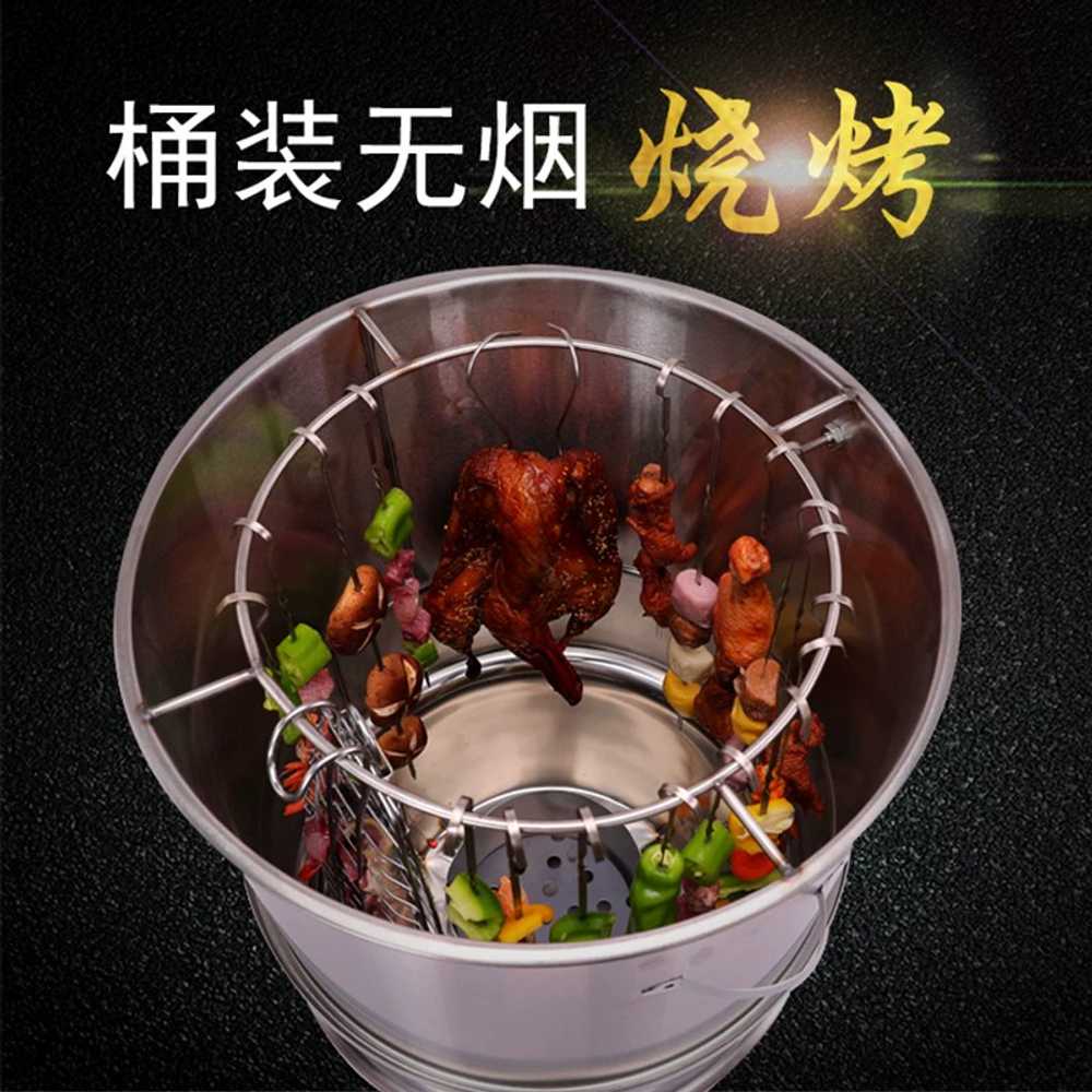 바비큐 훈연통 훈제 통삼겹 그릴 스모커 훈연 화로 중형 - 상세 이미지 3