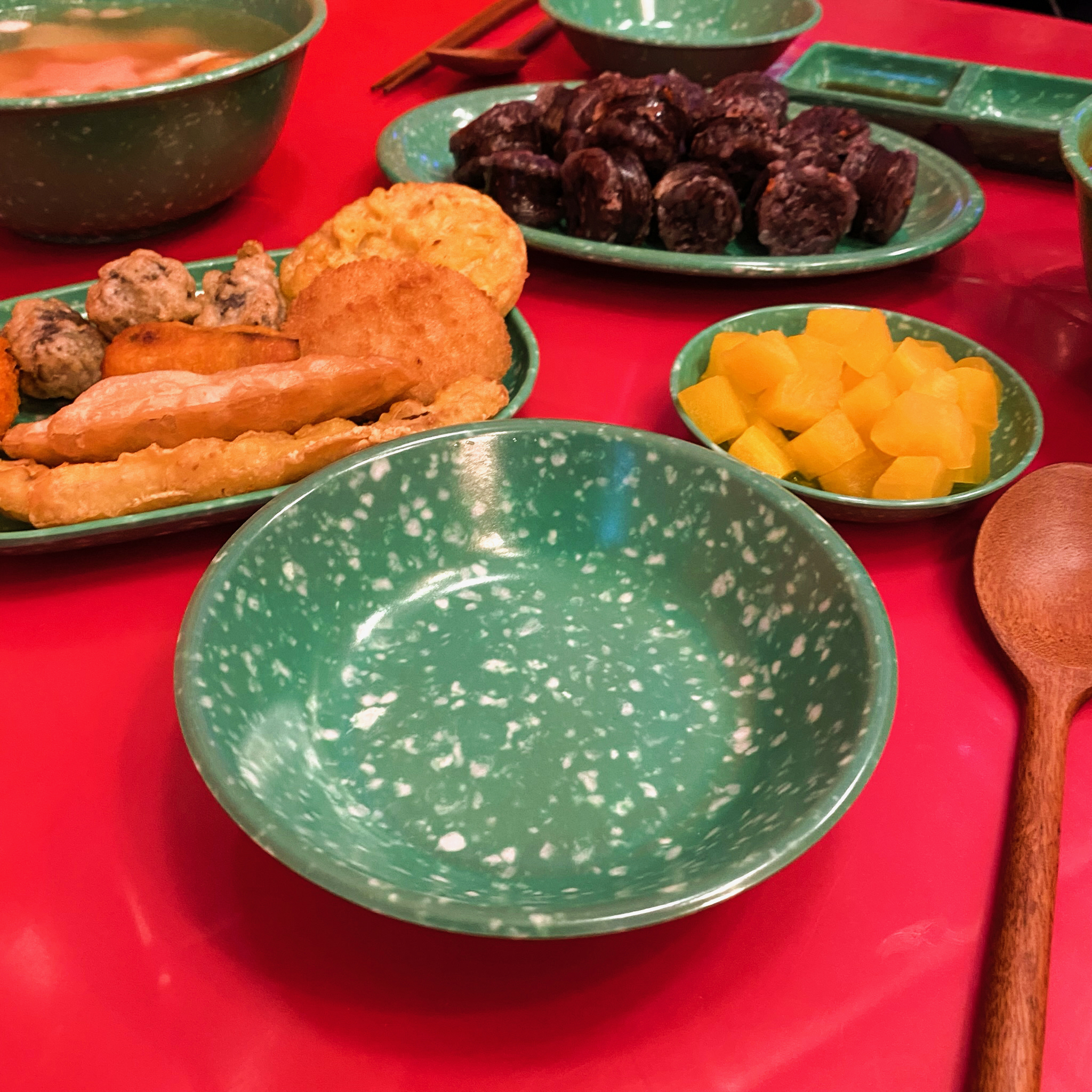 멜라민 옛날 레트로 분식집 분식 국물 떡볶이 그릇 접시 : 위드키친