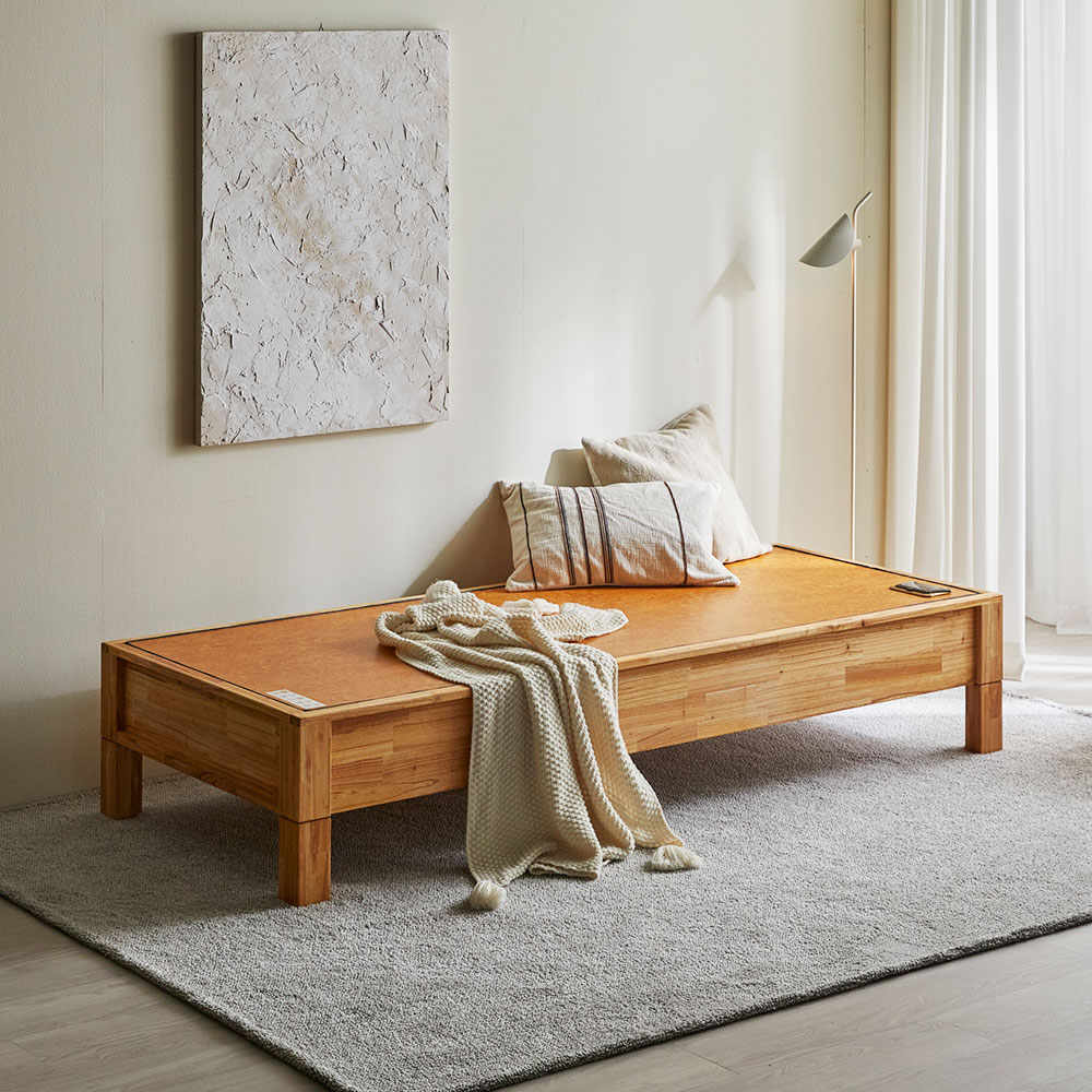 장인가구 고센 참죽나무 원목 평상형 카우치 온열 황토 흙소파 +마모륨 보료