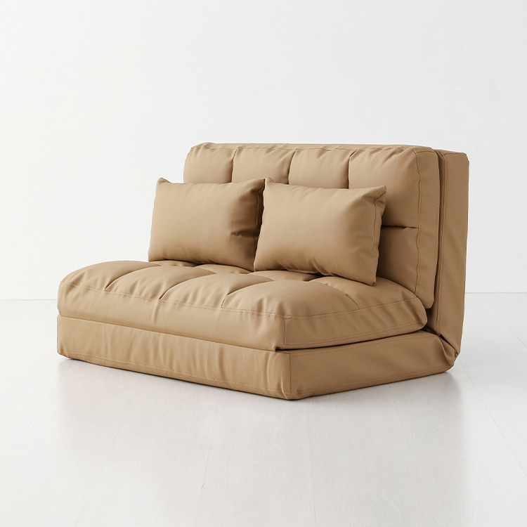 앰보 좌식 소파베드 스툴미포함, PU 카멜 4895.6147, 2인용