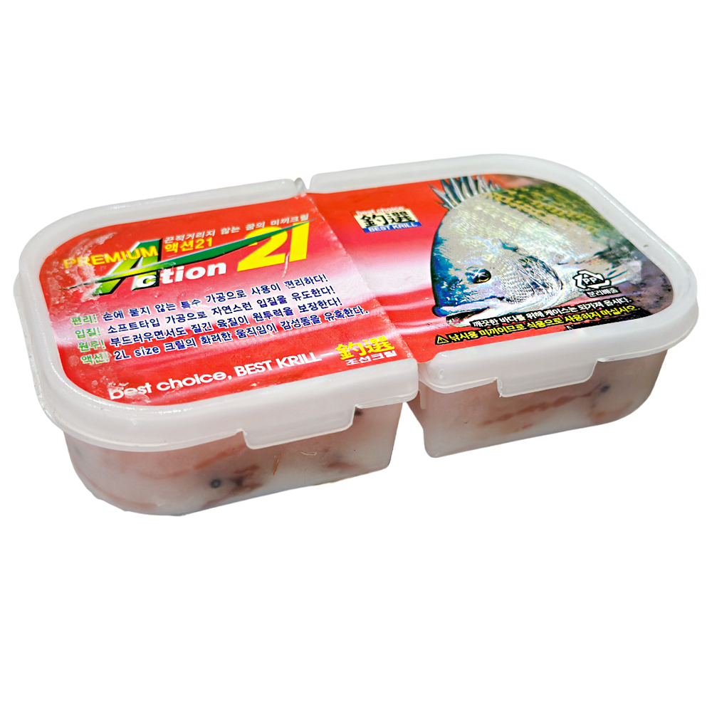 조선크릴 끈적이지 않는 프리미엄 액션21 약150g 각크릴 감성돔 전용 낚시미끼 백크릴 - 상품 이미지