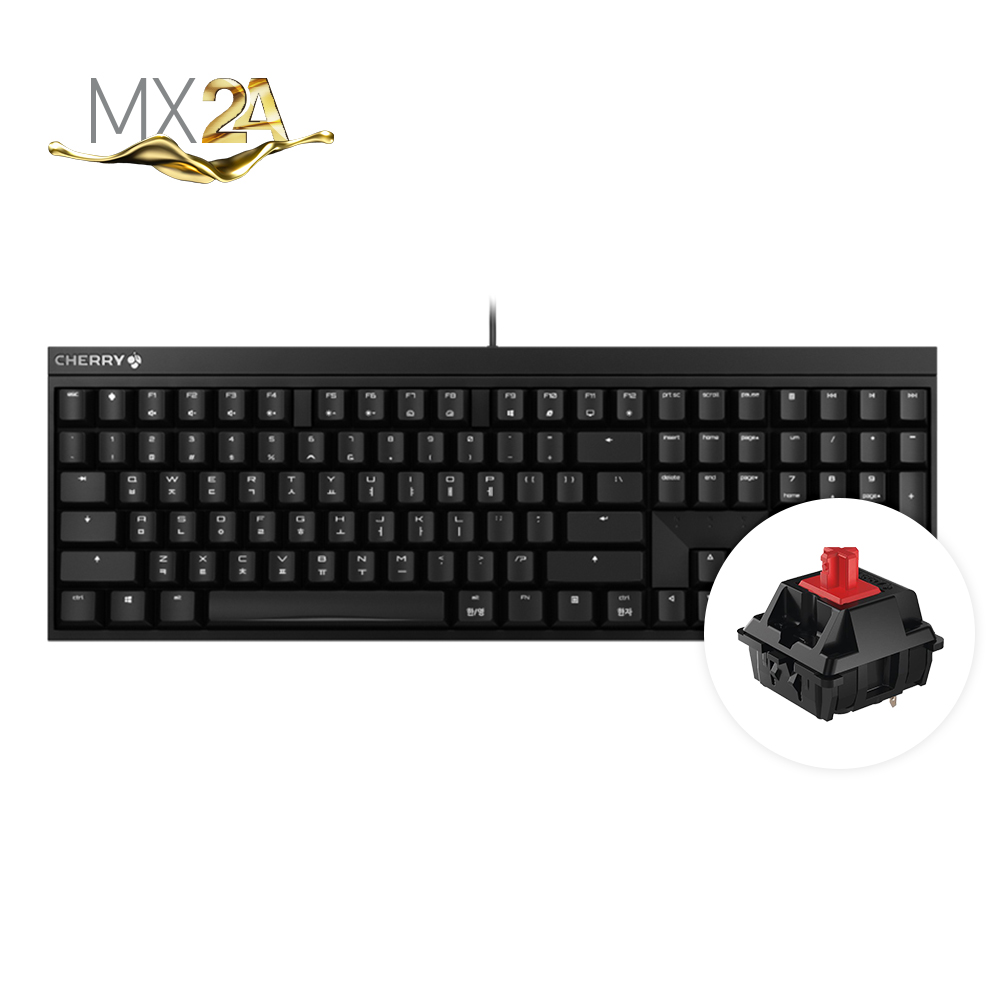 체리 MX 2.0S 기계식 키보드 사무용 저소음 풀배열 블랙, MX2A 적축 - 상품 이미지