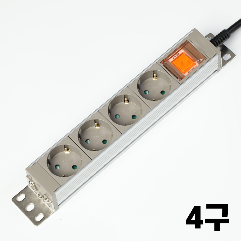 고용량멀티탭 고전압 고전력 알루미늄 4000w 산업용 컴퓨터 안전 멀티콘센트 4구1.5m