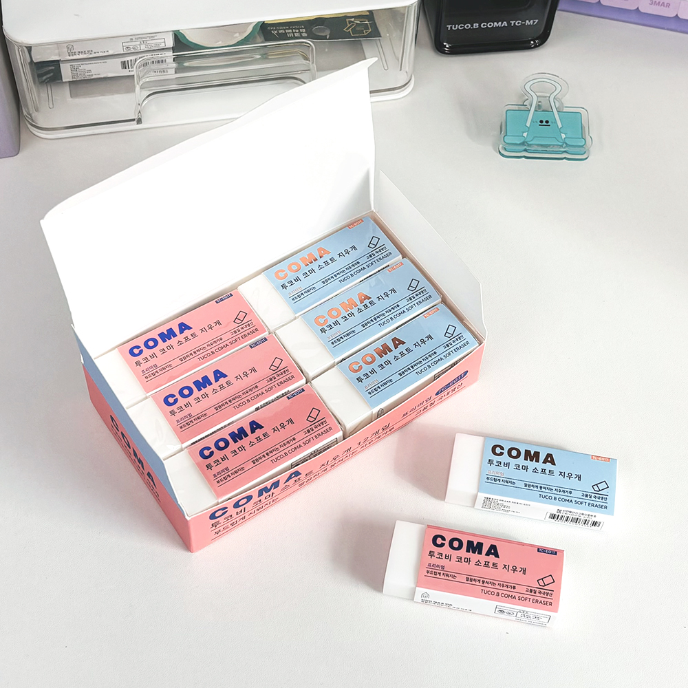 투코비 코마 소프트 지우개 TC-E01T, 12개입 제품 이미지