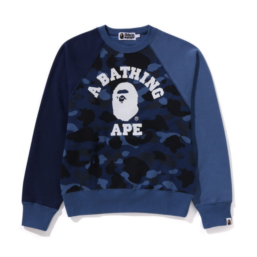 베이프 우먼즈 긴팔티 COLOR CAMO COLLEGE CREWNECK SWEATSHIRT 1K80-213-003 - 상품 이미지
