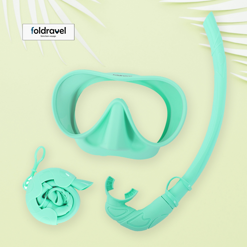 폴드래블 접는 어린이 스노쿨링 장비 폴딩 스노클 세트 프리다이빙 스노클링 마스크 8세