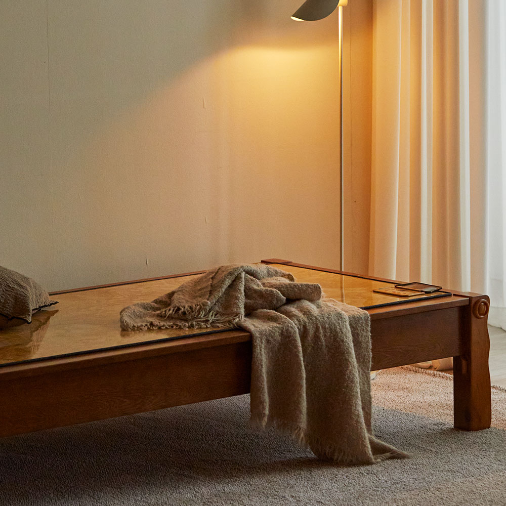 장인가구 고센 참죽나무 원목 평상형 카우치 온열 황토 흙소파 +마모륨 보료