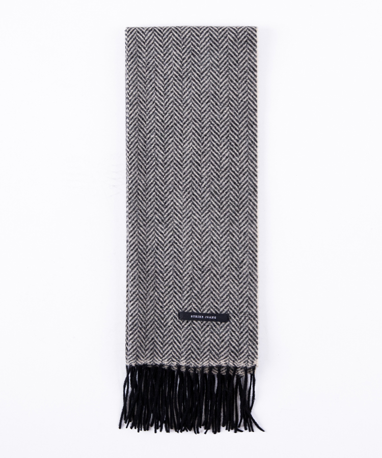 스트라이크 Herringbone Wool Scarf (BLACK) - 상품 이미지